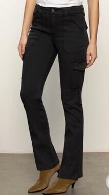 Sanctuary Sculpted Hayden Bootcut Cargo Pants Black Size 29 NWT